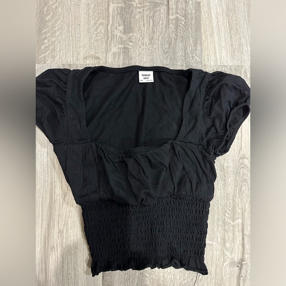 Aritzia Sunday Best xxs black cap sleeve top